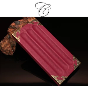 Pen Tray for 3 Writing Instruments PU Leather Tray for Fountain Pen Tray, - Picture 1 of 2