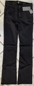 7 FOR ALL MANKIND SIZE 27 MID RISE BOOTCUT BLACK STRETCH SHIMMERING POCKETS - Picture 1 of 4