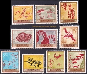 EBS Spain 1967 - Art - Prehistoric Cave Paintings - Michel 1665-1674 - MNH** - Picture 1 of 11
