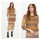 Heartloom x Revolve Marina Brown Tan Ombre Stripe Midi Sweater Dress Cozy Nwt