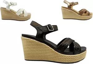 Sandali da donna IGIeCO scarpe casual con zeppa alta alla moda plateau in pelle - Imagen 1 de 13