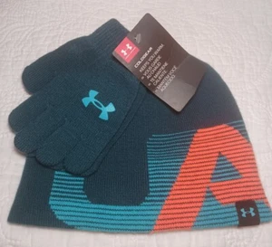 New Under Armour Cold Gear Youth Medium Beanie With Gloves Ages 4-6 - Picture 1 of 6