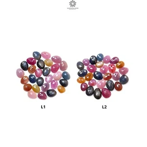 Natural Multi Sapphire Gemstone Fancy Shape Rose Cut Slices Lots for Jewelry - Picture 1 of 11