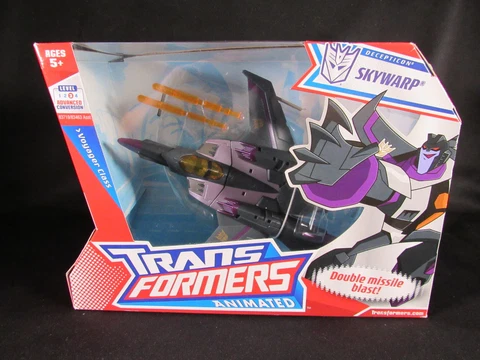 2008 Hasbro Transformers Animated Voyager Skywarp Action Figure, New Cover