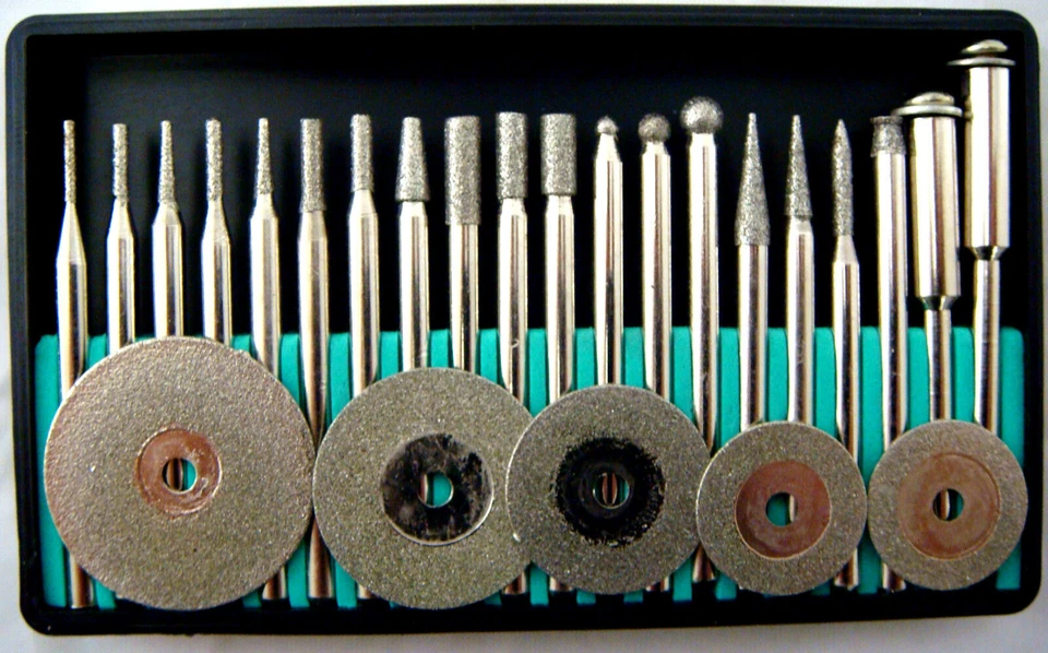 MARKENLOS 5x Diamant Trennscheibe 18 Diamant Fräser Dremel Set Schaft 3,16 mm Frässtifte