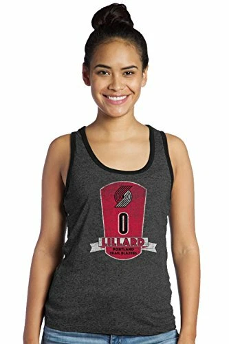 2xl Women's Portland Trail Blazers Damian Lillard Triblend Tank Top Tee Shirt