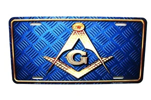 MASON LOGO MASONIC FREEMASON METAL CAR NOVELTY LICENSE PLATE AUTO TAG. - Picture 1 of 15