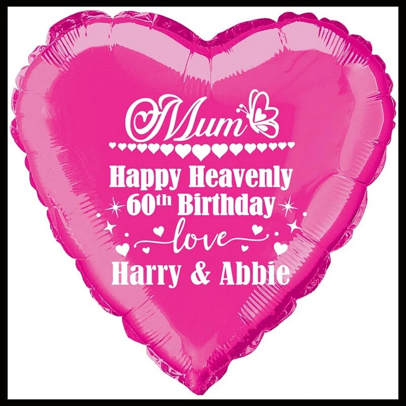 MEMORIAL BALLOON PERSONALISED Happy Heavenly Birthday remembrance tribute