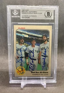 Fleer Red Sox All-Stars 1983 #629 Eckersley Yastrzemski Clear BAS ¡Triple automático! - Imagen 1 de 3