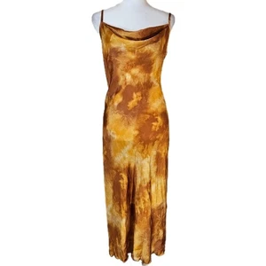 Bebe Cowl Neck Midi Slip Dress Women's Medium Spaghetti Strap 90s Fairy Grunge - Picture 1 of 9