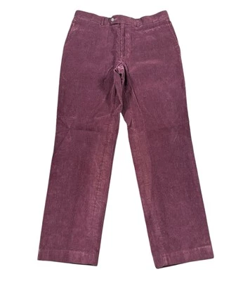 Ralph Lauren Mens Size 36x32 Burgundy Corduroy Pants, Flat Front - Image 1 of 4