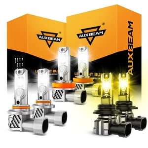 AUXBEAM LED Headlight High Low Fog Bulb 6500K 3000K For Toyota 4Runner 2006-2009 - Picture 1 of 12