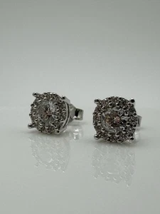 Solid 925 Sterling Silver Men&Women 8mm Diamond-Unique Stud Earring NEW - Picture 1 of 8