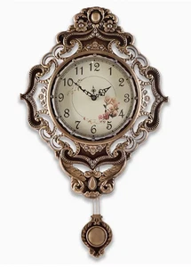 RELOJ DE PARED - Reloj Estilo Vintage Europeo con Péndulo 14" - Silencioso, Batería - Imagen 1 de 8