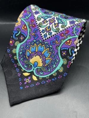 Gianni Versace seda vintage pré-morte barroco rococó feito na Espanha raro colecionador TLC - Imagem 1 de 4