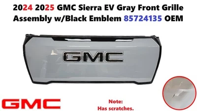 2024 2025 GMC Sierra EV Gray Front Grille Assembly w/Black Emblem 85724135 - Image 1 of 4