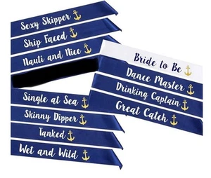 Last Sail Before The Veil 11 Sashes Bachelorette Party Bridesmaid Nautical Theme - Picture 1 of 10