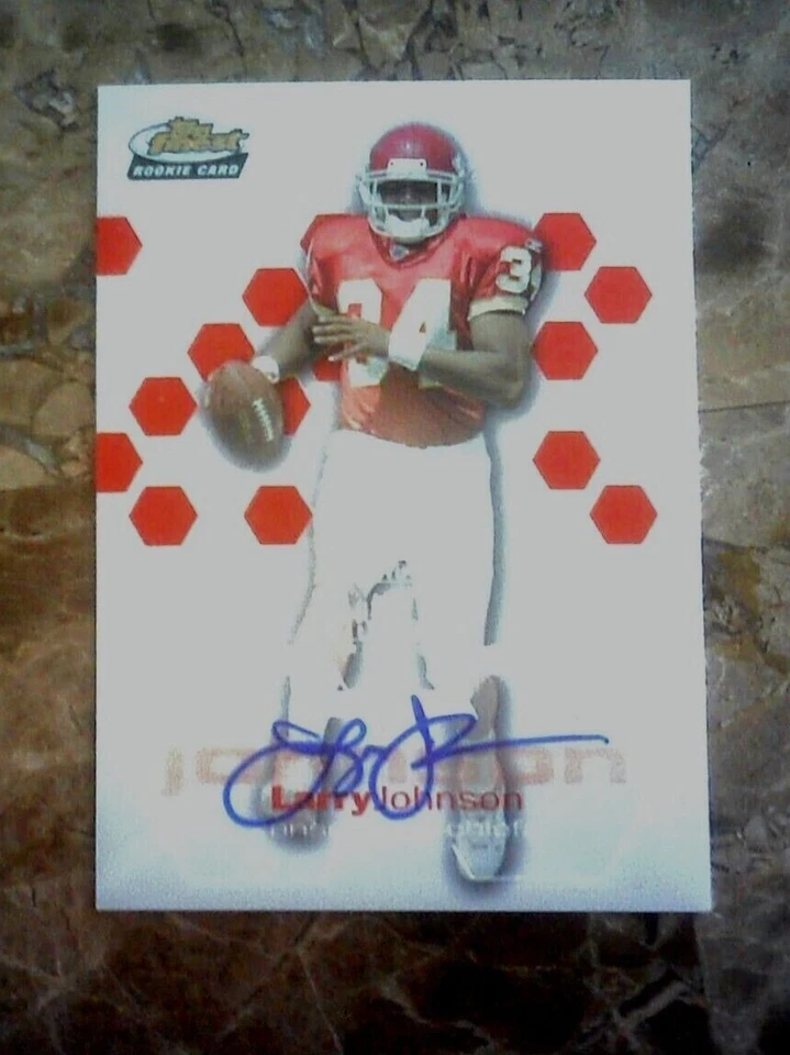 2003 FINEST REFRACTOR AUTO TOPPS  LARRY JOHNSON CHIEFS RC #/199  KC CHIEFS  - Image 1 of 1