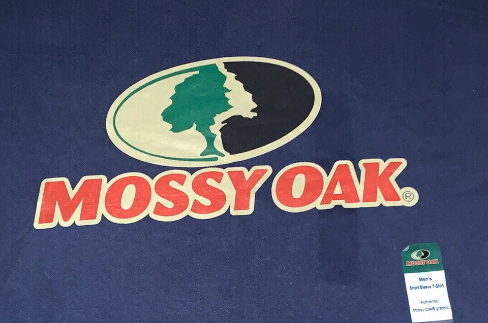 XL Mossy Oak Blue Logo Short Sleeve T-shirt 100 Cotton Mx1