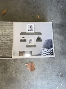 Harbor town 4pc Linear Shelf Set Grey Wash - Picture 1 of 3