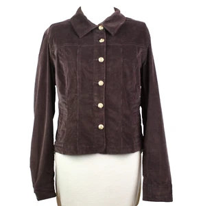 Vintage Dress Barn Jacket Brown Pinwale Corduroy Women Size L Button-Up Coat - Picture 1 of 11