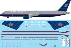 A4-309 United Airlines (1993 'Battleship') B.757-200 1/144 Screen Printed Decal - Picture 1 of 1