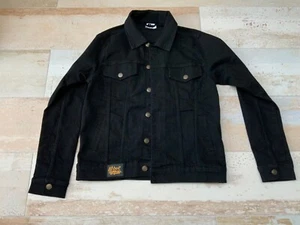 HANK VON HELL rare official size S small DENIM BLACK JACKET + patches TURBONEGRO - Picture 1 of 10