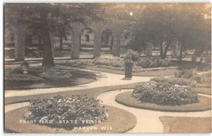 Front Yard, State Prison RPPC Waupun, Wisconsin 1910s Photo Antique Postcard - Picture 1 of 2