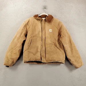 Vintage Carhartt Jacket Mens 44 Distressed Arctic Detroit Quilted Canvas Heavy - Picture 1 of 11