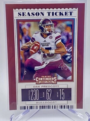 2019 Panini Contenders Draft Picks Football Dak Prescott #25 Mississippi State - Image 1 of 2