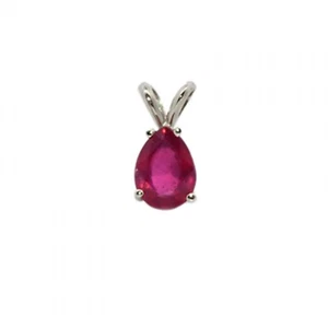 Madagascar Ruby Pear Shape 8x6mm, 1.75 Carat Pendant In 14k White Gold (53070) - Picture 1 of 4