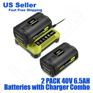 Paquete de 2 Batería Lizone 6.5AH para Batería Ryobi 40V 3Ah con Cargador OP40301 OP4030 - Imagen 1 de 9