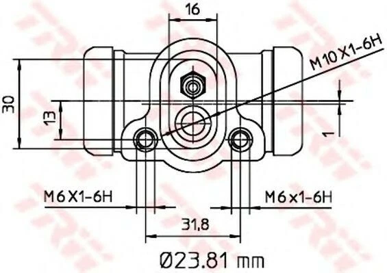 Cilindretto freno posteriore destro-sinistro TRW BWK103 - Immagine 1 di 1