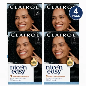 Clairol Nice’n Easy Black 2 Hair Color – 4 Pack – Oil Infused Color – New - Picture 1 of 1