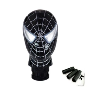 Black Spider-Man Mask Auto Manual Car Gear Shift Knob Shifter Lever Universal - Foto 1 di 5
