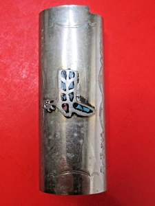 VINTAGE TURQUOISE LIGHTER CASE SW COWBOY BOOT WESTERN METAL CIGARETTE ENGRAVED - Picture 1 of 10