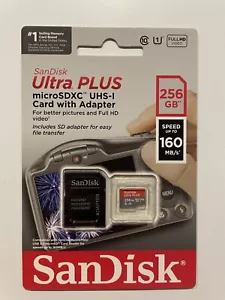 SanDisk Ultra Plus MicroSDXC UHS-I Memory Card with Adapter V10 256GB 160MBs - Picture 1 of 3