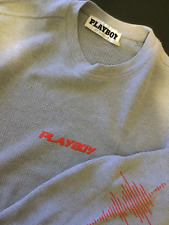 True VTG 70/80s Playboy Muscle Playmate Gray Crew Thermal Sweater Sweatshirt- L