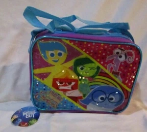 DINSEY INSIDE OUT 5 CHARACTER 9.5 PINK/BLUE INSULATED LUNCH BAG LUNCHBOX-NEW! - Picture 1 of 1