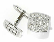 Diamond Silver Cufflinks for Men for sale | eBay