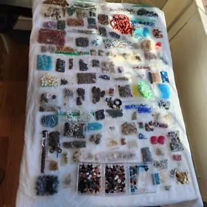 8 Lbs. Schmuckherstellung Perlen Charms Abstandshalter Ohrring Haken Natursteine etc. - Bild 1 von 12
