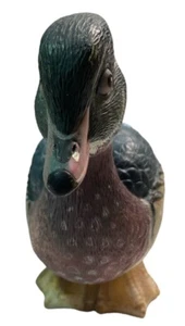 Vtg Art Line Duck Decoy Mallard Garden Statue 7” 1993 Yard Art Plastic Heavy  - Picture 1 of 12