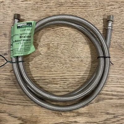 5 pies Manguera de electrodoméstico conector para máquina de hielo de acero inoxidable trenzado SSIM-60LF Foto 1 de 2