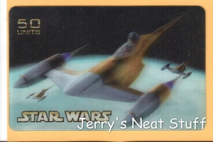 NABOO ROYAL N-1 STARFIGHTER Italian Phone Card LENTICULAR 3-D Italy STAR WARS - Afbeelding 1 van 4