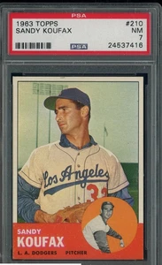 1963 Topps #210 Sandy Koufax Los Angeles Dodgers HOF PSA 7 NM - Bild 1 von 3