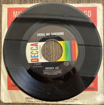 Brenda Lee - Bring Me Sunshine / You Don’t Need Me Anymore - Decca 732491 - M Foto 1 de 2