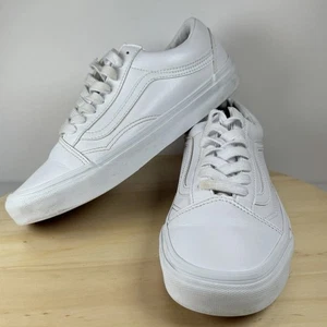 Vans Old Skool Leather Low Top Sneakers White Size 7.5 Men / 9 Women 751505 - Picture 1 of 16