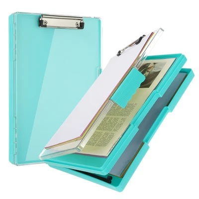 Clipboard with Storage 8.5x11 with Pen Holder A4 Legal Paper Folder, Green - Image 1 of 4