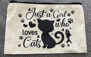 Just a Girl Who Loves Cats Kosmetiktasche, Katzen Reise Kulturbeutel süß Kosmetiktasche - Bild 1 von 1