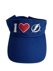 Vintage NHL Tampa Bay Lightning "I Heart Lightning" Visor Adjustable Blue - Picture 1 of 5